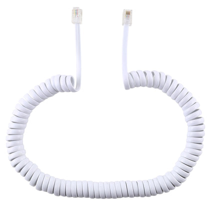 4 Core Male to Male RJ11 Spring Style Telephone Extension Coil Cable Cord Cable, Stretch Length: 2m(Black), Length: 2m