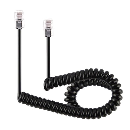 4 Core Male to Male RJ11 Spring Style Telephone Extension Coil Cable Cord Cable, Stretch Length: 5m, Length: 5m