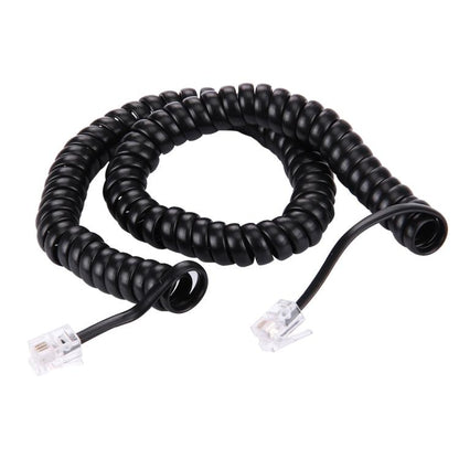 4 Core Male to Male RJ11 Spring Style Telephone Extension Coil Cable Cord Cable, Stretch Length: 5m, Length: 5m