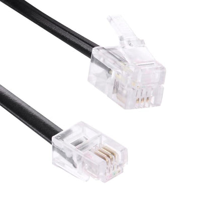 4 Core Male to Male RJ11 Spring Style Telephone Extension Coil Cable Cord Cable, Stretch Length: 5m, Length: 5m
