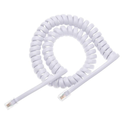 4 Core Male to Male RJ11 Spring Style Telephone Extension Coil Cable Cord Cable, Stretch Length: 5m, Length: 5m