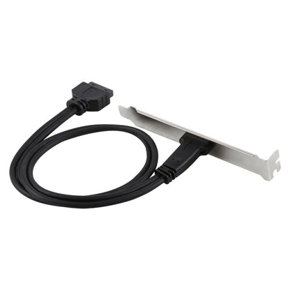 50cm USB-C / Type-C Female to USB 3.0 Motherboard 20 Pin Female Panel Expansion Bracket Mount Cable, 50cm Motherboard 20 Pin