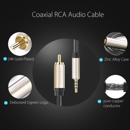 UGREEN 3.5mm to RCA Audio Cable Xiaomi Mi 1/2 TV Digital SPDIF Cable, Length: 1m, Length: 1m