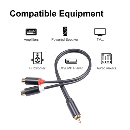 3686MFF-03 RCA Male to Dual RCA Female Audio Adapter Cable, RCA Male to Dual RCA Female