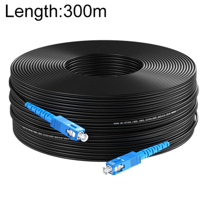 Triple Steel Wire Long Range Outdoor Fiber Optic Drop Cable Patch Jumper with SC Connector, Cable Length: 300m, 300m