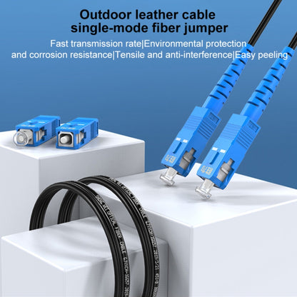 Triple Steel Wire Long Range Outdoor Fiber Optic Drop Cable Patch Jumper with SC Connector, Cable Length: 300m, 300m