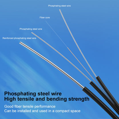 Triple Steel Wire Long Range Outdoor Fiber Optic Drop Cable Patch Jumper with SC Connector, Cable Length: 300m, 300m