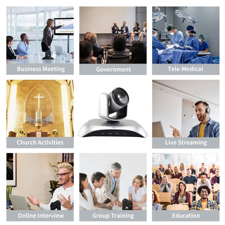 YANS YS-H110UH USB HD 1080P 10X Zoom Wide-Angle Video Conference Camera with Remote Control, YS-H110UH