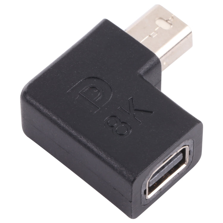8K Mini DisplayPort Female to Male Elbow Adapter, Mini DP Female to Male