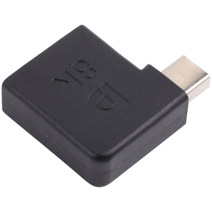 8K Mini DisplayPort Male to DisplayPort Female Elbow Adapter, Mini DP Male to DP Female Elbow