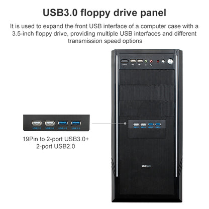 0.6M 2+2 Ports USB 3.0 Front Panel Data Hub, 2+2 Ports