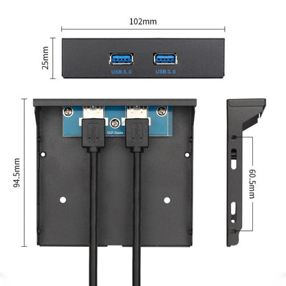 2 Ports USB 3.0 Front Panel Data Hub, 2 Ports