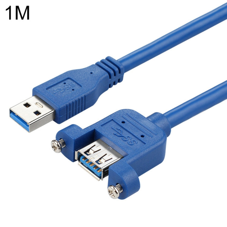 USB 3.0 Male to Female Extension Cable with Screw Nut, Cable Length: 1m, 1m