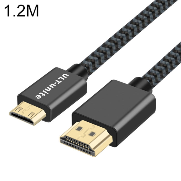 ULT-unite Gold-plated Head HDMI 2.0 Male to Mini HDMI Male Nylon Braided Cable, Cable Length: 1.2m, 1.2m