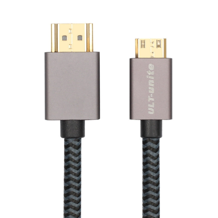 ULT-unite Gold-plated Head HDMI 2.0 Male to Mini HDMI Male Nylon Braided Cable, Cable Length: 1.2m, 1.2m