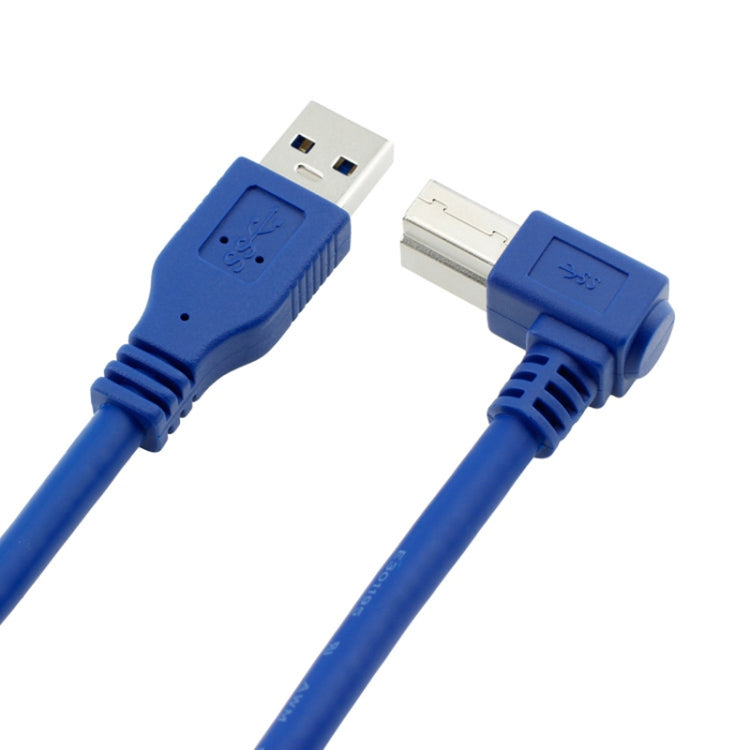 USB 3.0 A Male to Right 90 Degrees Angle USB 3.0 Type-B Male High Speed Printer Cable, Cable Length: 3m, 3m