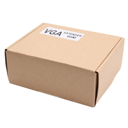 VGA Signal to RJ45 Signal Extender Transmitter + Receiver Converter Ethernet Cable, Transmission Distance: 60m, Transmission Distance: 60m