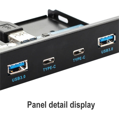 2 x USB 3.0 + 2 x USB-C / Type-C Floppy Drive Front Panel, 2 x USB 3.0 + 2 x Type-C