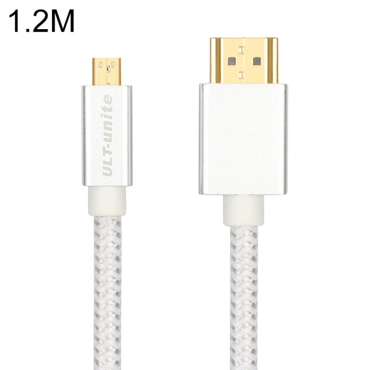 ULT-unite Gold-plated Head HDMI Male to Micro HDMI Male Nylon Braided Cable, Cable Length: 1.2m, 1.2m