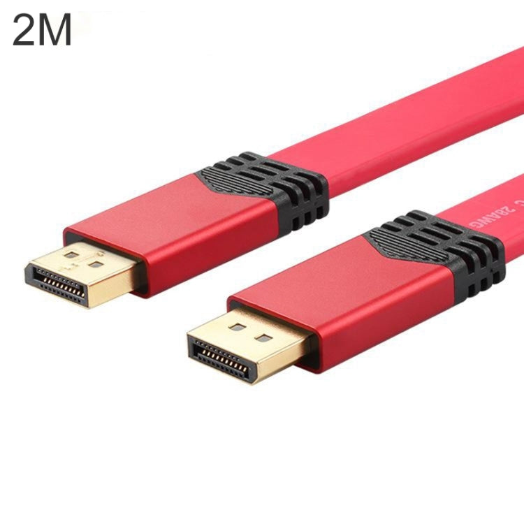 4K 60Hz DisplayPort 1.2 Male to DisplayPort 1.2 Male Aluminum Shell Flat Adapter Cable, Cable Length: 2m, 2m