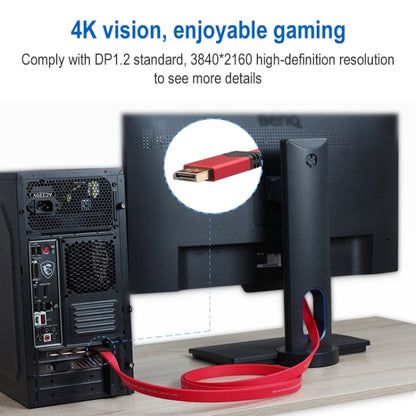 4K 60Hz DisplayPort 1.2 Male to DisplayPort 1.2 Male Aluminum Shell Flat Adapter Cable, Cable Length: 3m, 3m