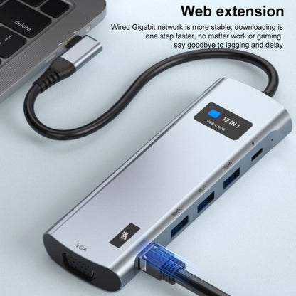 Z261 12 in 1 Elbow USB-C/Type-C to USB MST Smart Docking Station HUB Adapter, Z261