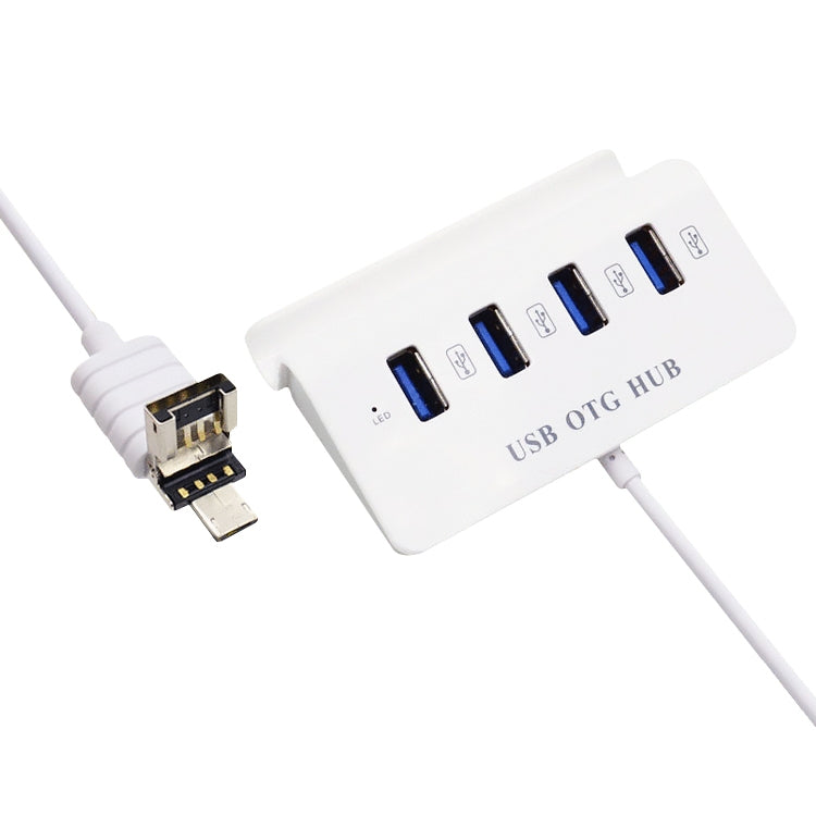 H-506 4 in 1 Micro USB / USB to 4 USB 2.0 Interface OTG Docking Station HUB with Stand Function