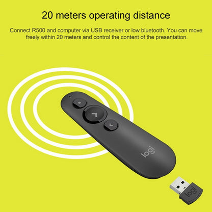 Logitech R500 2.4Ghz USB Wireless Presenter PPT Remote Control Flip Pen, R500