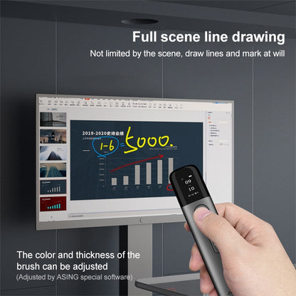 32GB Green Light Multifunctional PPT Touch Laser Page Turning Pen Wireless Presenter, A9 Pro 32GB Green Light(Grey)