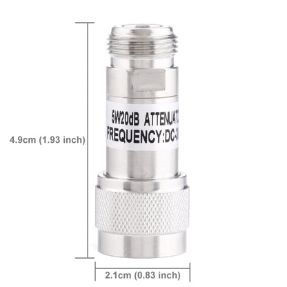 5W 20dBi N Female to N Male DC-13GHz Frequency Gain Attenuator, 20dBi