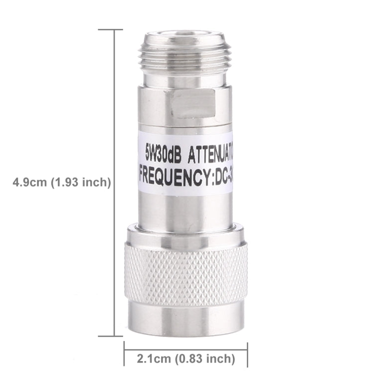 5W 30dBi N Female to N Male DC-13GHz Frequency Gain Attenuator, 30dBi