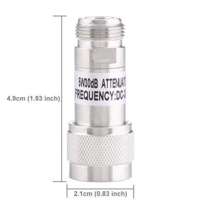 5W 30dBi N Female to N Male DC-13GHz Frequency Gain Attenuator, 30dBi
