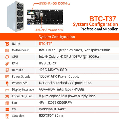 BTC-T37 System Configuration Professional Mining Motherboard, System Configuration