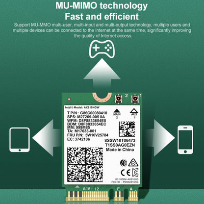 COMFAST AX210 vPro-M 5374Mbps Bluetooth 5.2 Tri-band Wireless Network Card, AX210