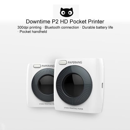 PAPERANG P2 Portable Bluetooth Printer Thermal Photo Phone Wireless Connection Printer, P2 White