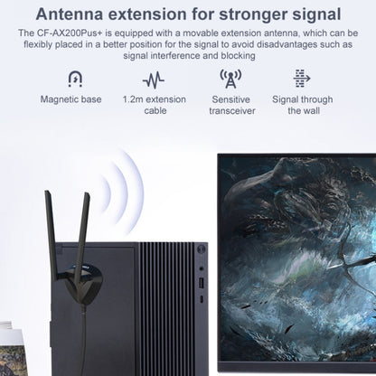 COMFAST AX200 Plus+ 5374Mbps WiFi6 PCIE High Speed Wireless Network Card, AX200 Plus+