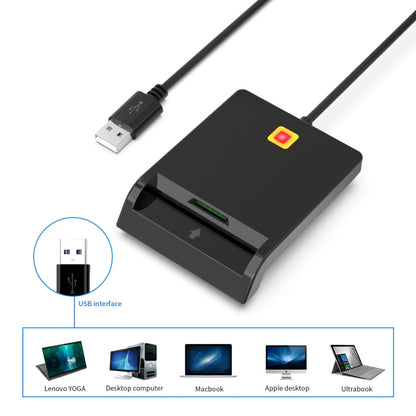 Rcoketek CR301 USB Plug Smart CAC Card Reader USB 2.0 Bank Card SIM Card Tax Reader, USB