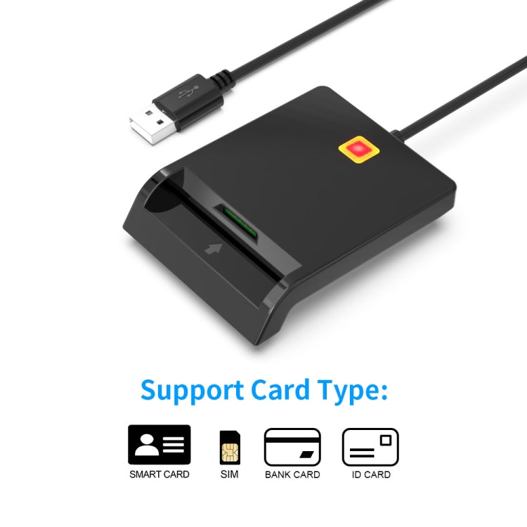 Rcoketek CR301 USB Plug Smart CAC Card Reader USB 2.0 Bank Card SIM Card Tax Reader, USB