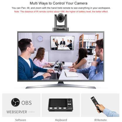 FEELWORLD NDI20X Simultaneous 20X Optical Zoom Live Streaming PTZ Camera, EU and US Plug, NDI20X