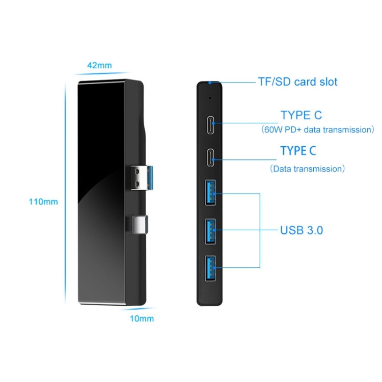 Rocketek SH867 USB 3.0 x 3 + Type-C x 2 HUB Adapter, SH867