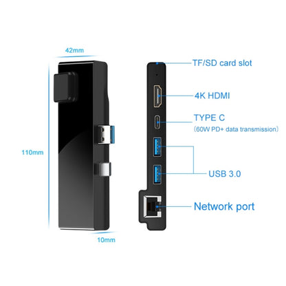 Rocketek SH869 100M RJ45 + HDMI + USB 3.0 x 2 + Type-C x 2 HUB Adapter, SH869
