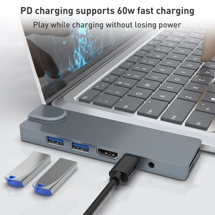 Rocketek SHL731 8 in 1 60W PD / RJ45 / 4K HDMI / USB 3.0 HUB Adapter for Surface Pro 3 / 4 / GO, For Surface Pro 3 / 4 / GO