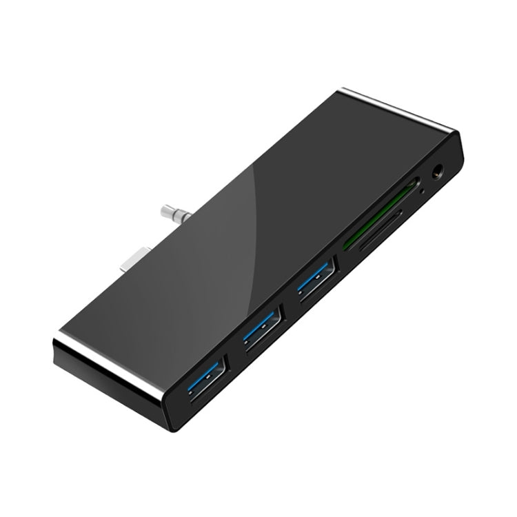 Rocketek SGO771 Type-C to USB2.0 / 3.5mm AUX / SD / TF HUB Adapter for Surface Pro GO, SGO771