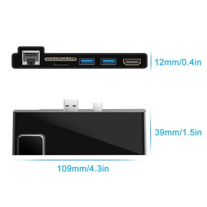 Rocketek SH768 6 in 1 RJ45 / USB 3.0 / HDMI / SD / TF HUB Adapter for Surface Pro 4, For Surface Pro 4 with RJ45