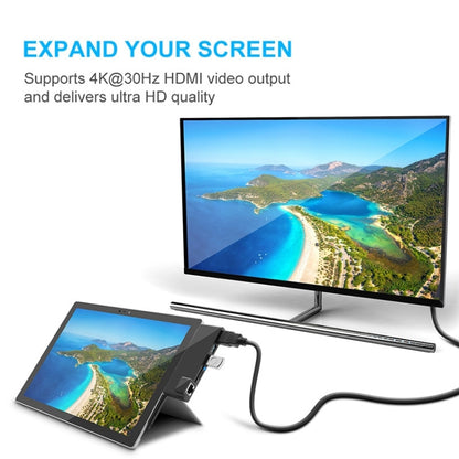 Rocketek SH768 6 in 1 RJ45 / USB 3.0 / HDMI / SD / TF HUB Adapter for Surface Pro 4, For Surface Pro 4 with RJ45