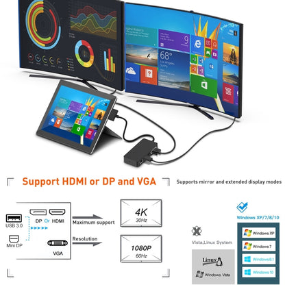 Rocketek SH701 11 in 1 100M RJ45 / USB 3.0 HUB Adapter for Surface Pro 5 / 6, For Surface Pro 5 / 6 100M
