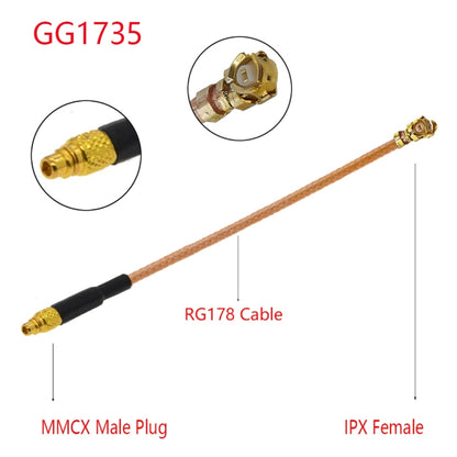 IPX Female to GG1735 MMCX Male RG178 Adapter Cable, Length: 15cm, IPX to GG1735 MMCX Male