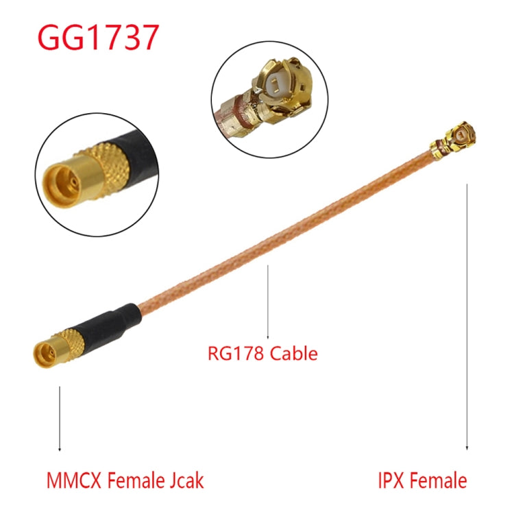 IPX Female to GG1737 MMCX Female RG178 Adapter Cable, Length: 15cm, IPX to GG1737 MMCX Female