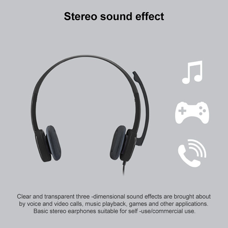 Logitech H151 Wired Headphone Single 3.5mm Earphone Gaming Headset Stereo with MIC, H151