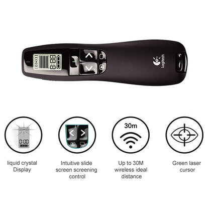 Logitech R800 2.4Ghz USB Wireless Presenter PPT Remote Control Flip Pen, R800